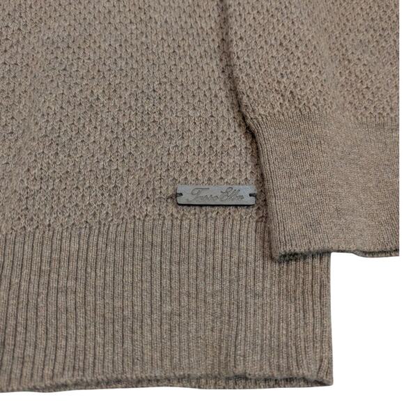 Tasso Elba Cashmere Blend Sweater With Elbow Patches Large Tan - Picture 4 of 7